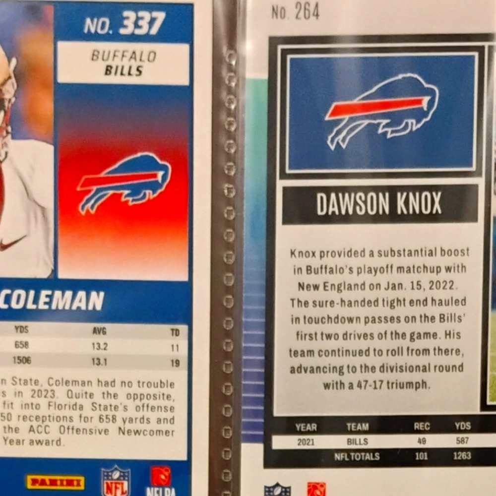 Buffalo Bills 9 Assorted Mint Cards